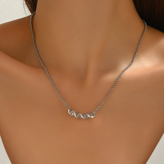 Cross-border European American Vintage Women Necklace, Unique Twisted Metal Design Long Pendant Chain, Versatile Fashion Neck Jewelry For Ladies