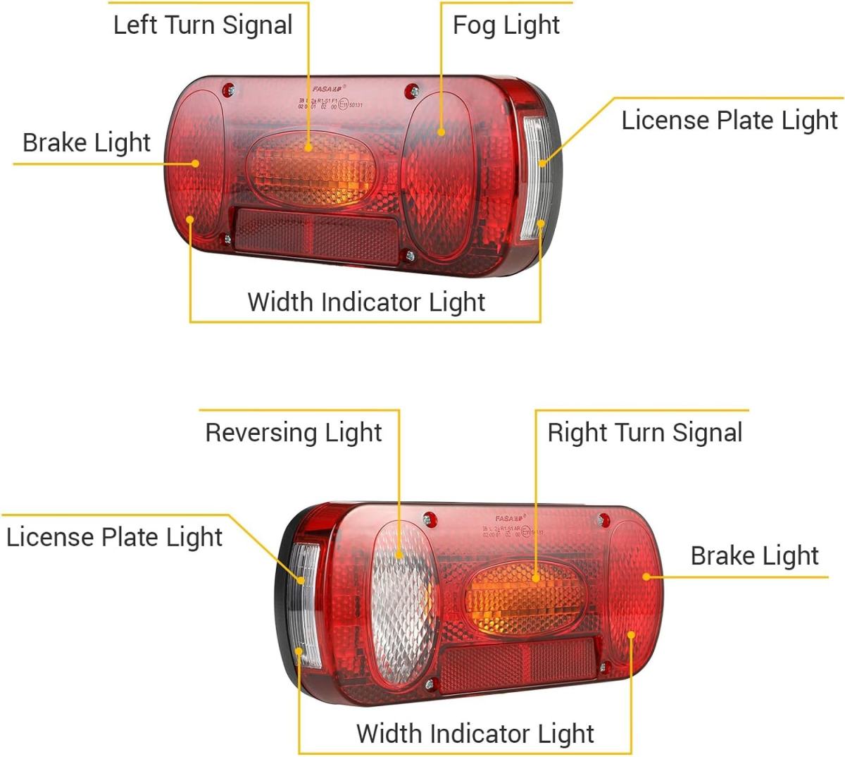 Trailer Tail Lights Kit Truck Rear Lamp Indicator Lighting Wiring Kit 13 Pin 12V