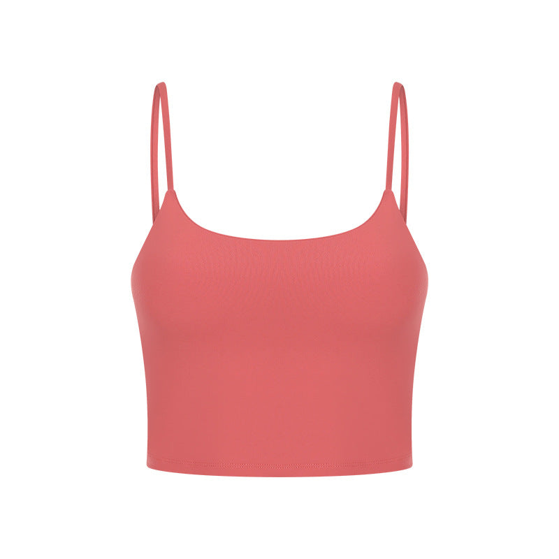 Push Up Shockproof Beauty Back Strap Sports Fitness Yoga Top With Chest Pad