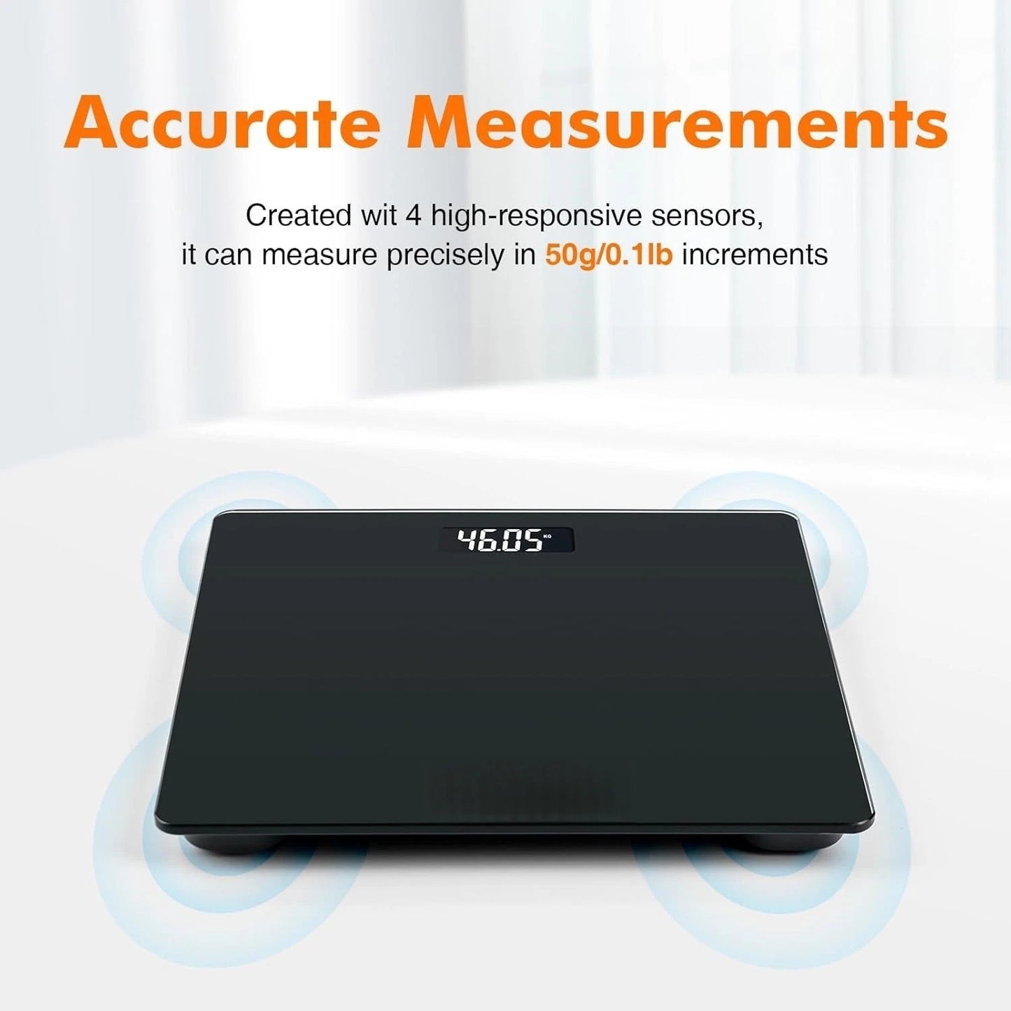 Digital Bathroom Scales 180KG Body Weight Weighing Scale LCD Electronic Black