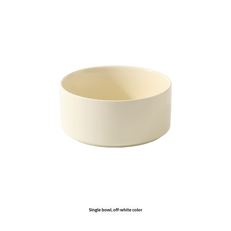 Solid Color Minimalist Home Use Ceramic Cat Food Feed Bowl