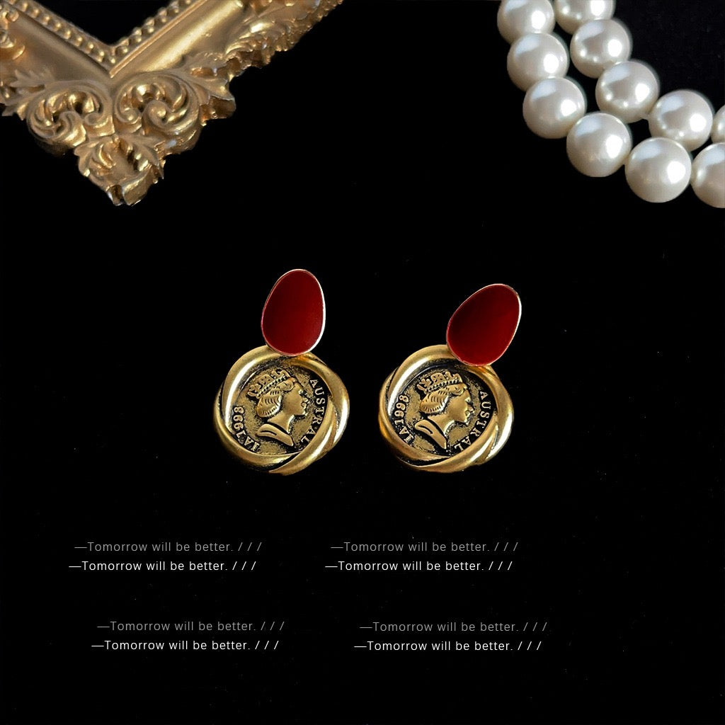 Retro Chic Stud Earrings Women Vintage Elegant Earrings Niche Luxury Fashion Fine Jewelry