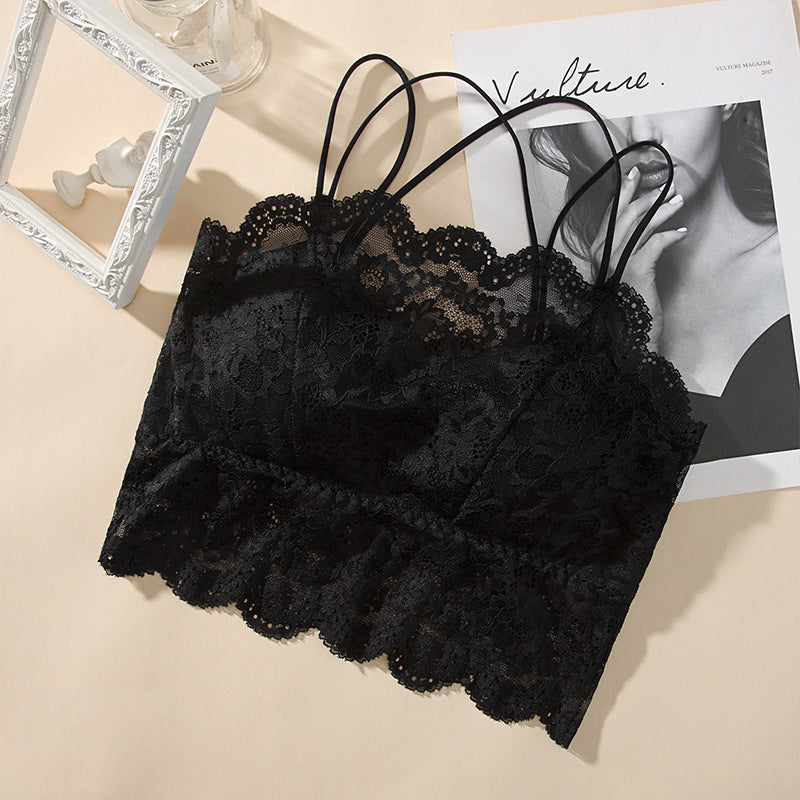 Beauty Back Sexy Cross Spaghetti-strap Strap Wrapped Chest Without Steel Ring