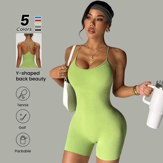 Cross-Strap Back-Shaping Bodysuit For Shaping Training And Fitness Exercises