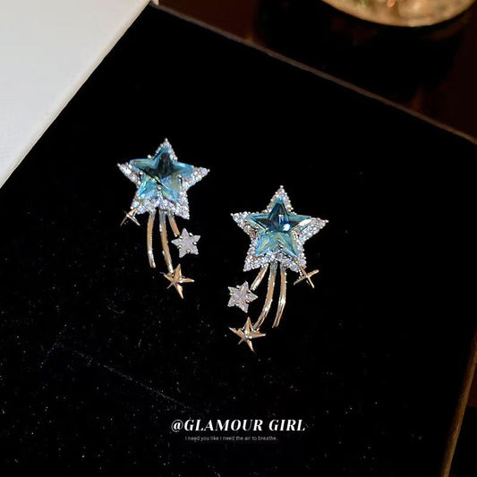 Summer Star Zircon Earrings, Niche Creative Designer Exquisite Studs, Elegant Light Luxury Fashion High-End Ear Jewelry