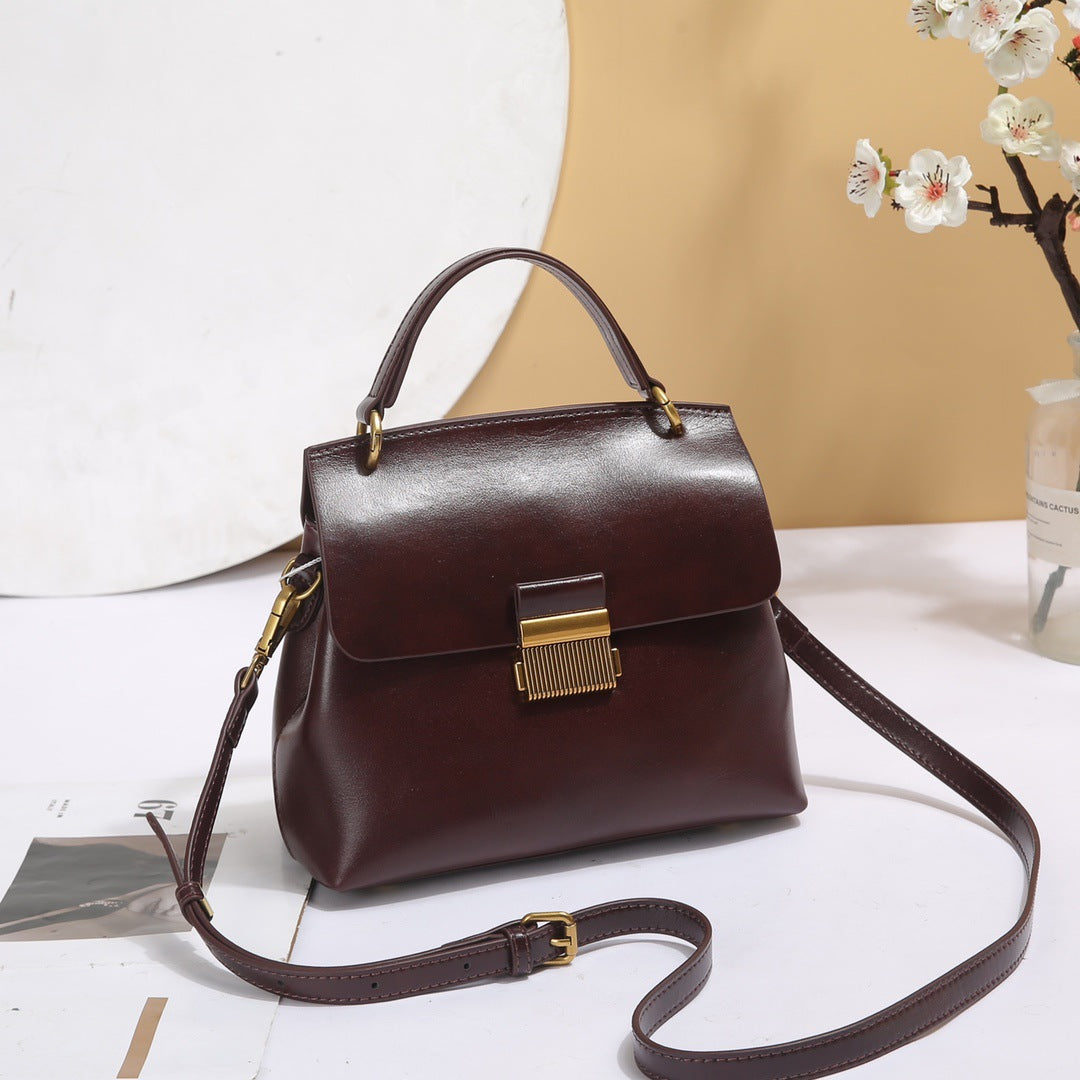 Badi Leather Women's Bag, Made Of Top-layer Cowhide, Premium Feel, Tote And Shoulder Bag, Genuine Leather With Large Capacity, Perfect For Commuting And Crossbody Use
