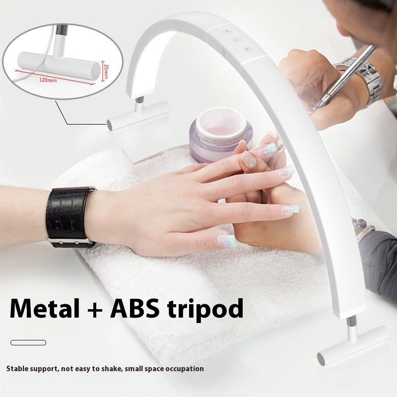 Nail Beauty Desktop Lamp Three-color Temperature Touch Control Half Moon U-shaped Fill Light