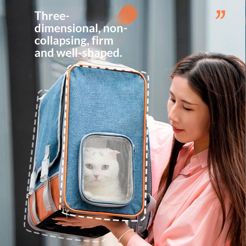 Non-deforming Portable Pet Backpack For Cats On The Go With Shoulder Straps