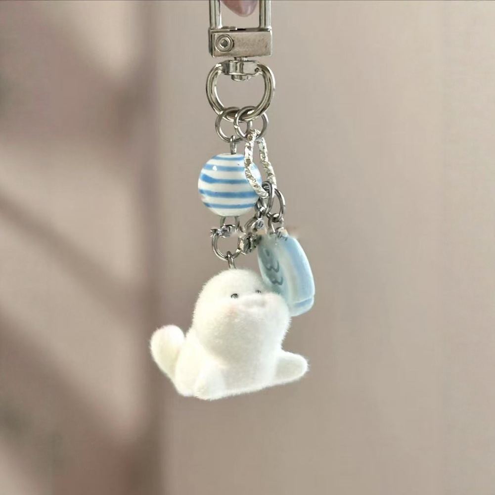 Cute Stupid Dolphin Flocking Alloy Dolphin Handbag Pendant Mobile Phone Charm
