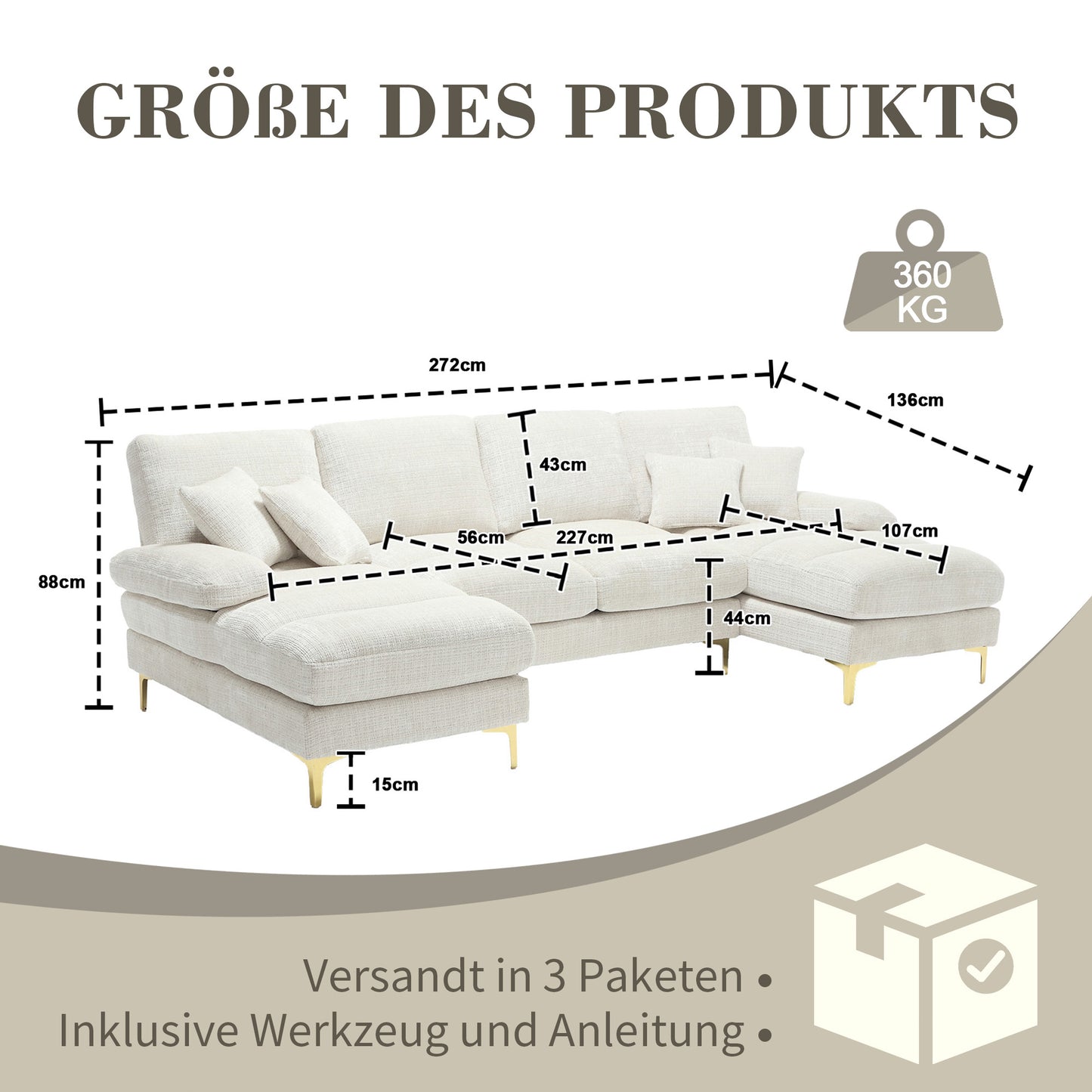 Old SKU W1880S00027 Modern Large Chenille U-Shape Sectional Sofa With Double Reclining Seats For Living Room Bedroom Office Apartment Villa Living Room Home By The Fireplace