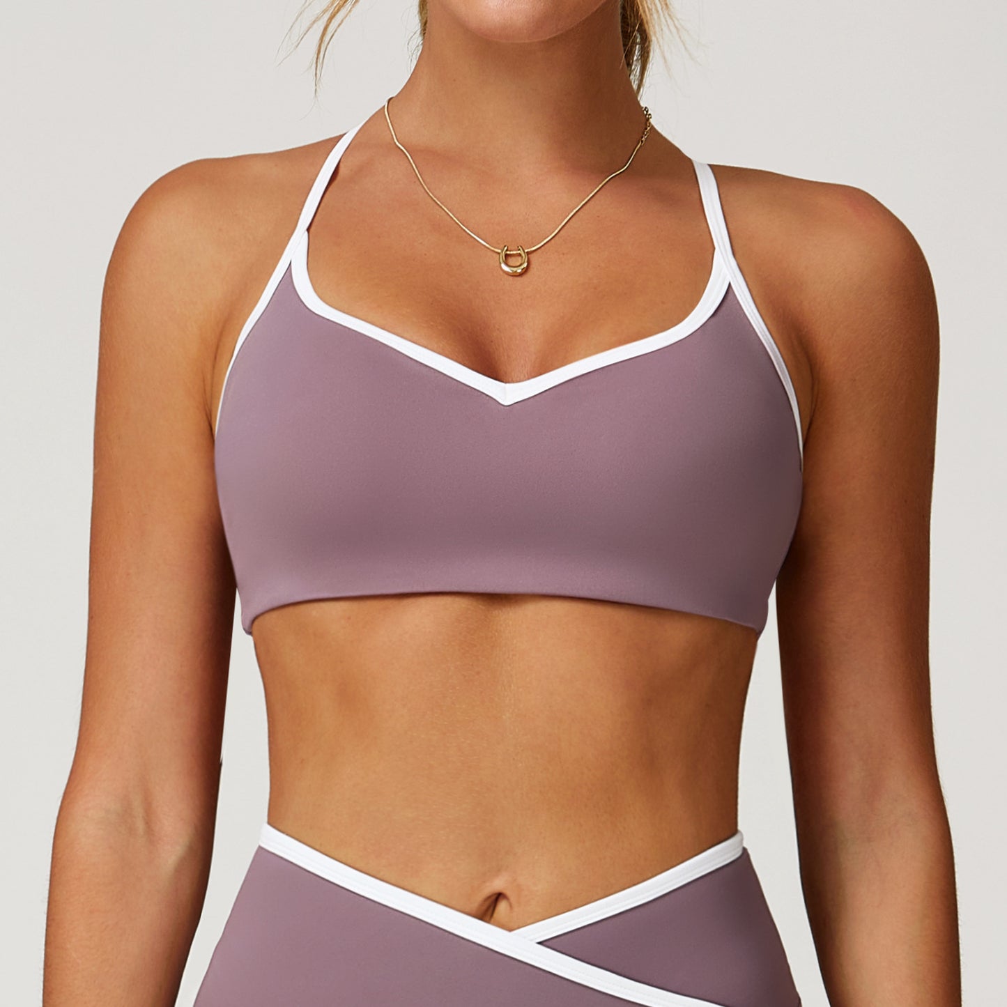 Nude Feel Yoga Bra Hollow-out Beauty Back Contrast Color Quick-drying