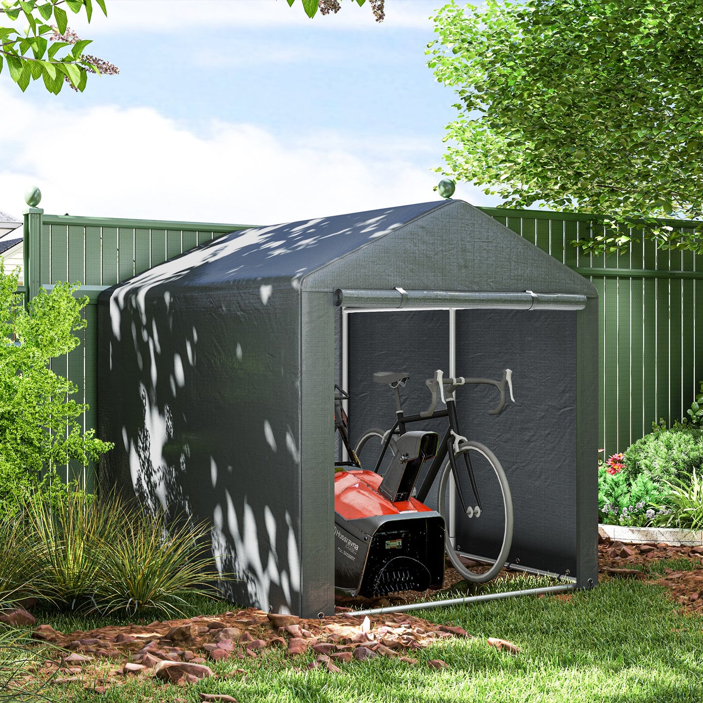 2.2 X 1.6 M Outdoor Storage Tent, With Accessories - Dark Grey