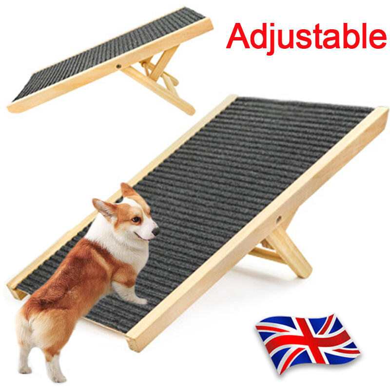 Dog Stair Foldable Non-Slip Pet Ramp Adjustable Heights Ladder For Car Sofa Bed