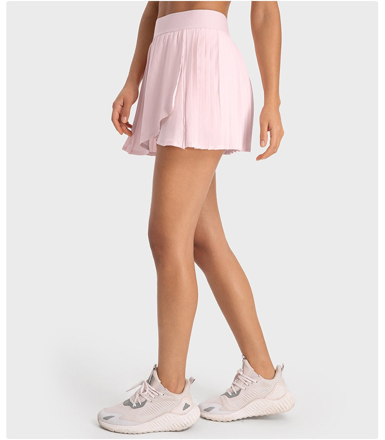 Cooling Three Points Exercise Skort Fashion Yoga Cross Front Pleated Skirt Tennis Skirt