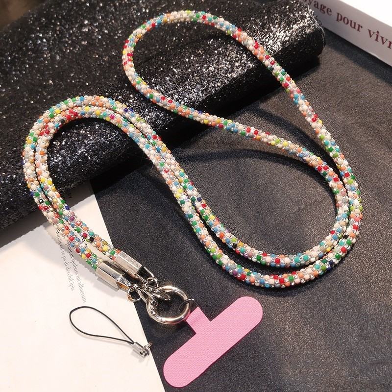Rhinestone Mobile Phone Lanyard Crossbody Long