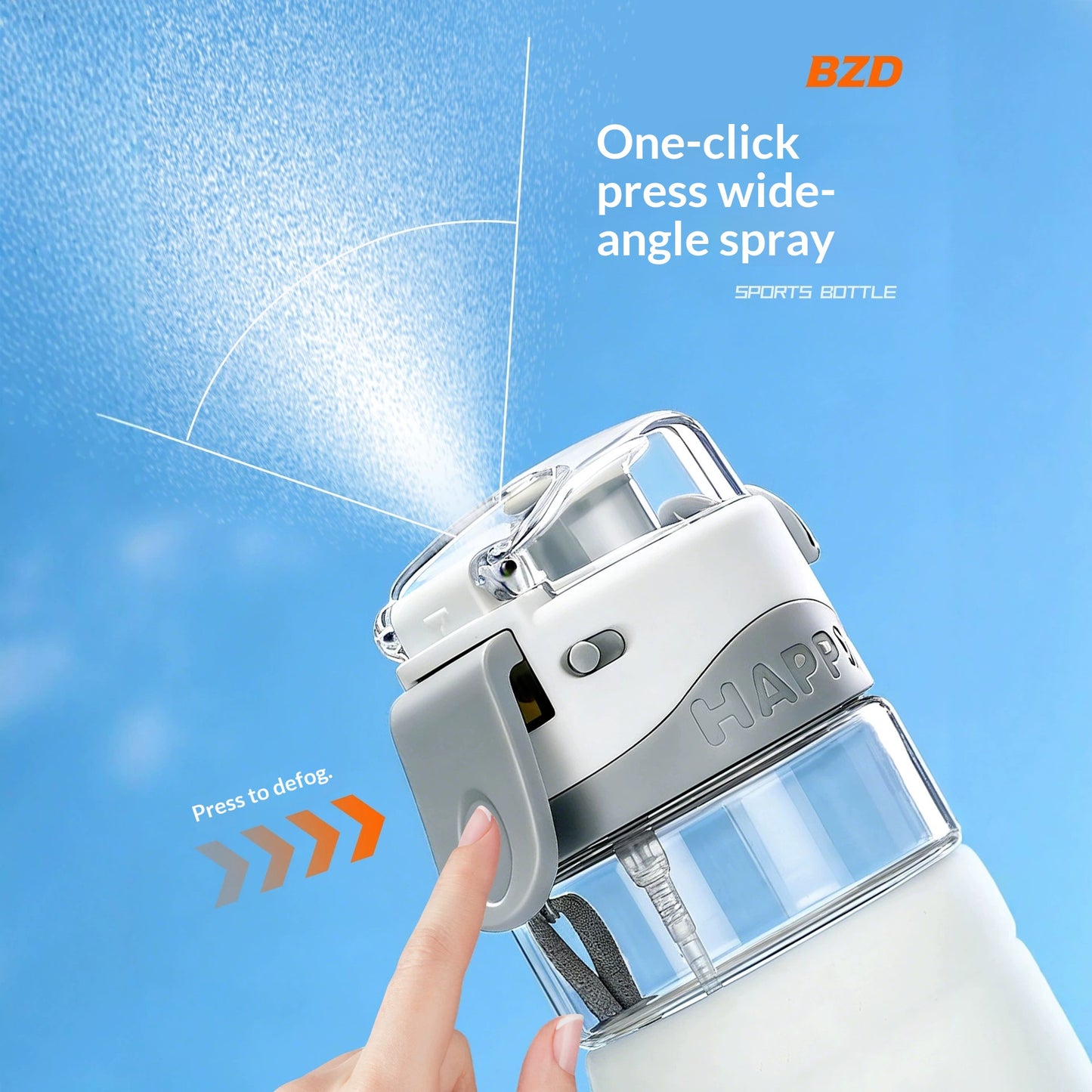 Spray-type Outdoor Large-capacity Portable Plastic Water Bottle With A Carrying Strap