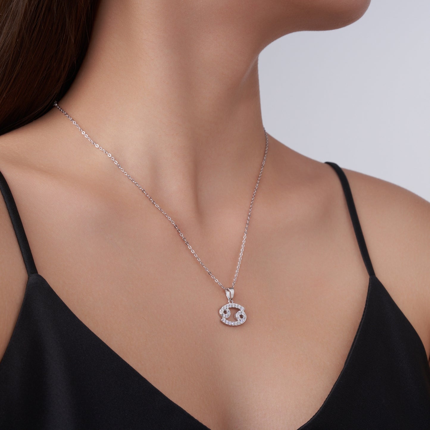 S925 Sterling Silver Cancer Necklace For Women D Color VVS1 Moissanite Zodiac Pendant, 3.8g Platinum Plated Astrology Jewelry With GRA Certificate, Perfect Birthday & Anniversary Gift Box Set For He