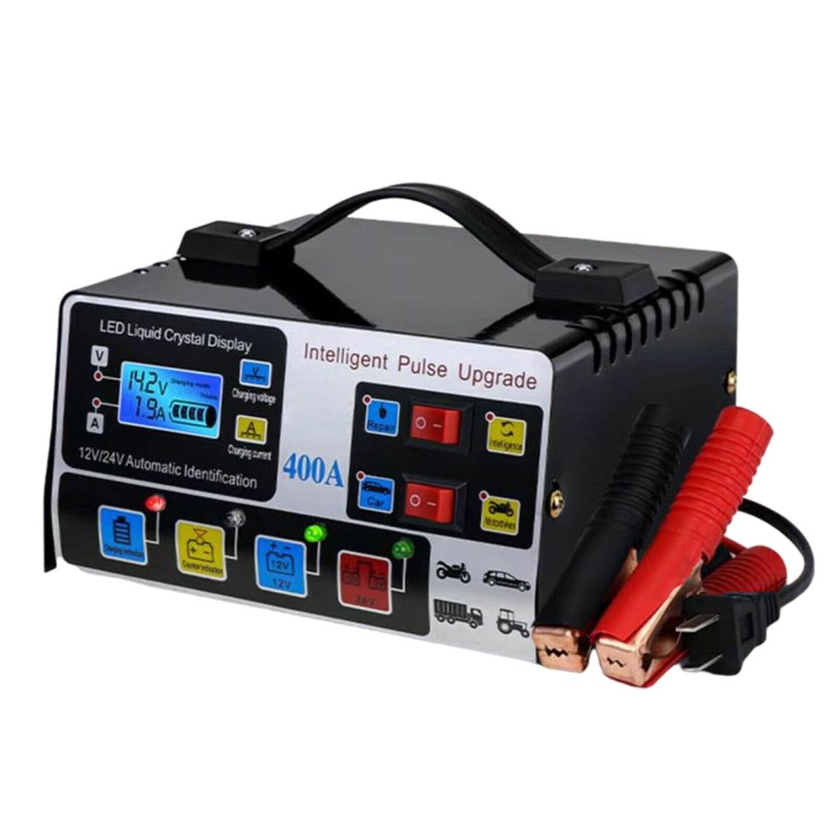 400W Heavy Duty Smart Car Battery Charger Automatic Pulse Repair Trickle UK