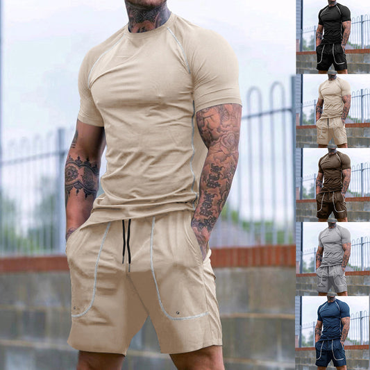 New Sports Tights Shorts Men's Running Fitness Suit