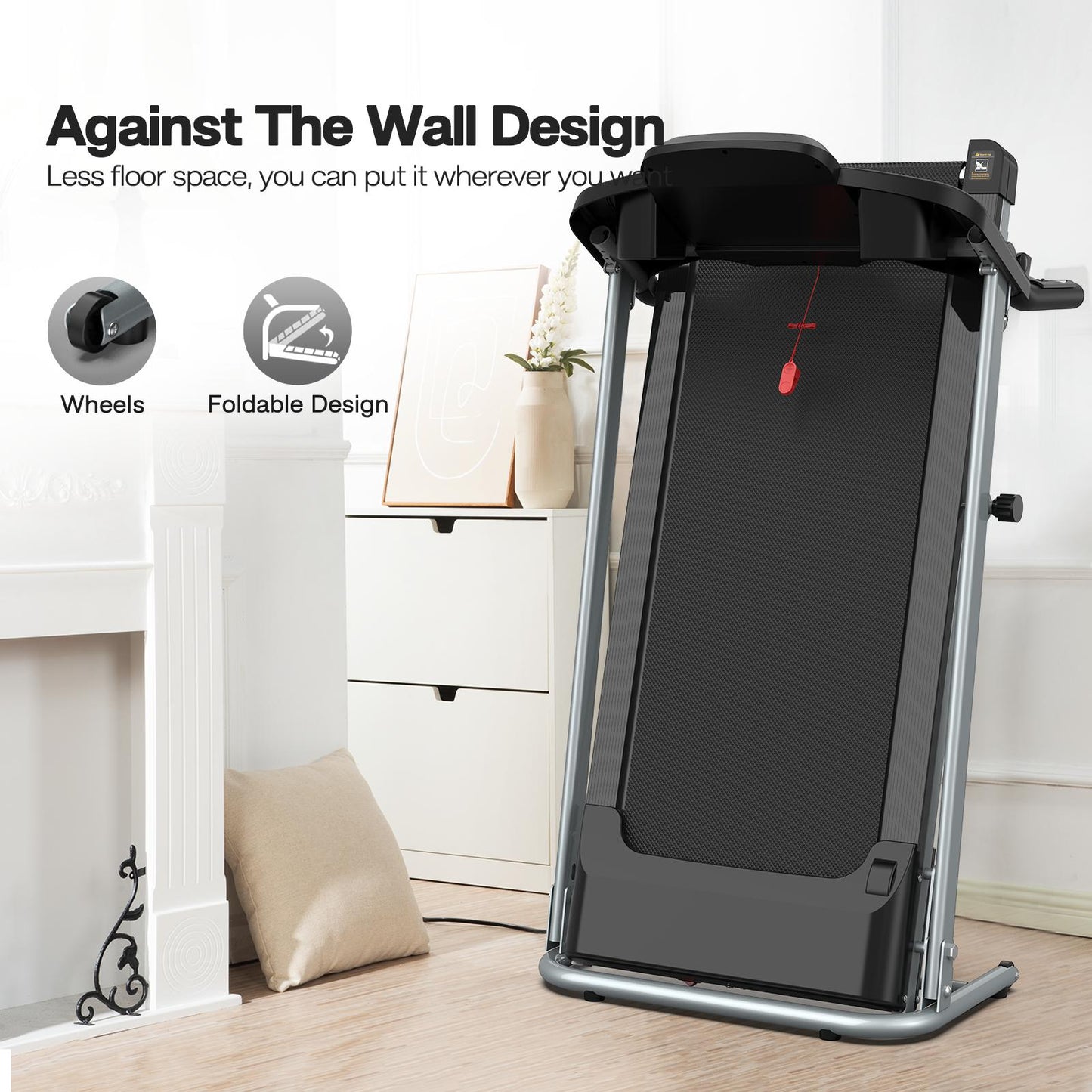 Foldable Treadmill For Home Use, Shock-absorbing, Non-slip, Multi-functional, Essential Fitness Equipment For The Whole Family.