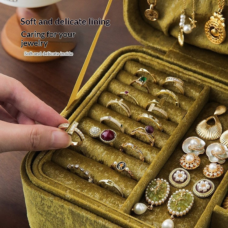 High-end Exquisite Large-capacity Gold Jewelry Box For Necklaces And Accessories