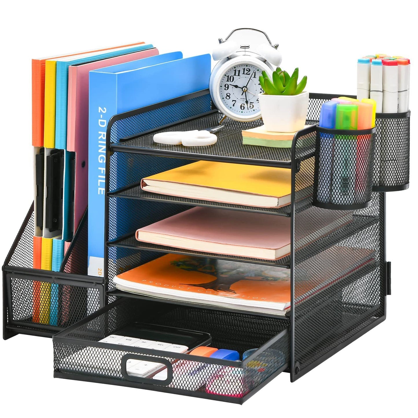 Support pan European shipping--1pc 5-tier Multifunctional Stationery Storage Box | Steel Desktop Storage Rack, Office Supplies Organizer, Office Desk Additions, Bedroom Additions, Home Decoration
