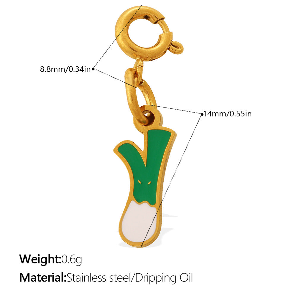 Country-style Cute Vegetable Series Jewelry Clasp Pendant Stainless Steel DIY Bracelet And Necklace Accessories