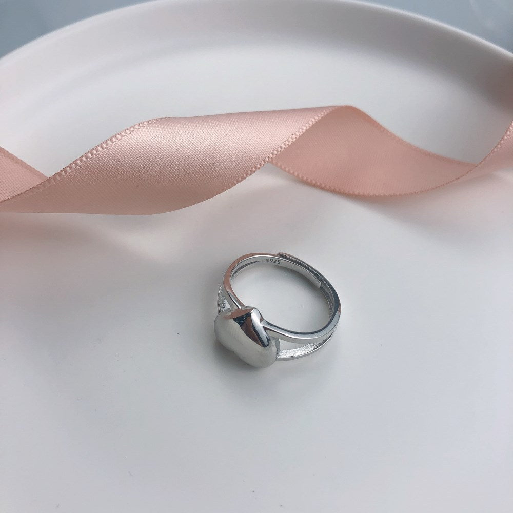 925 Sterling Silver Ring Female Japanese And Korean Temperamental Heart