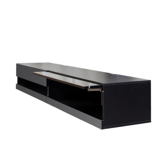 180 Wall Mounted Floating 80 TV Stand With 20 Color LEDs And Charging Station