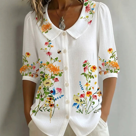 Womens Casual Fashion Printed Short-sleeve Top