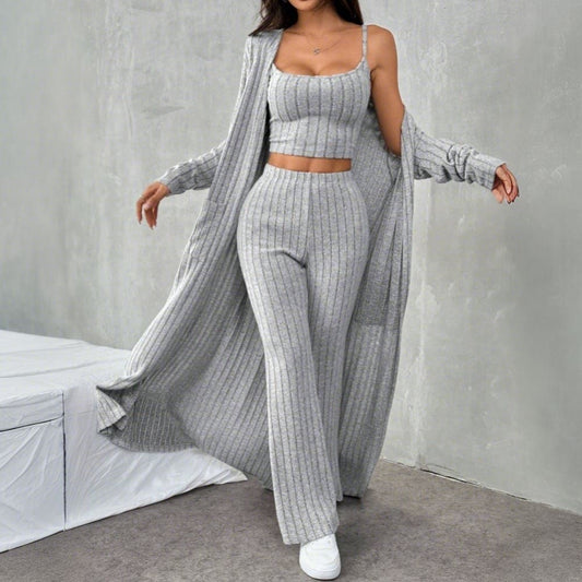 Stylish Casual Home Knitted Three-Piece Set