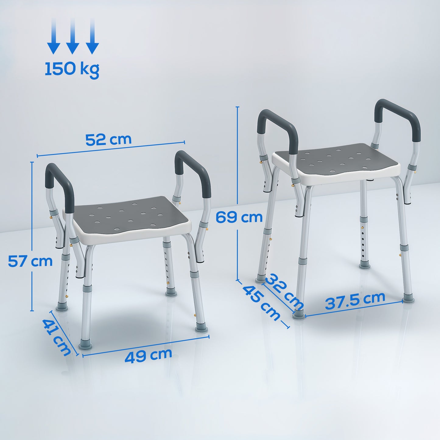 57-69cm Aluminium Frame Bath Seat