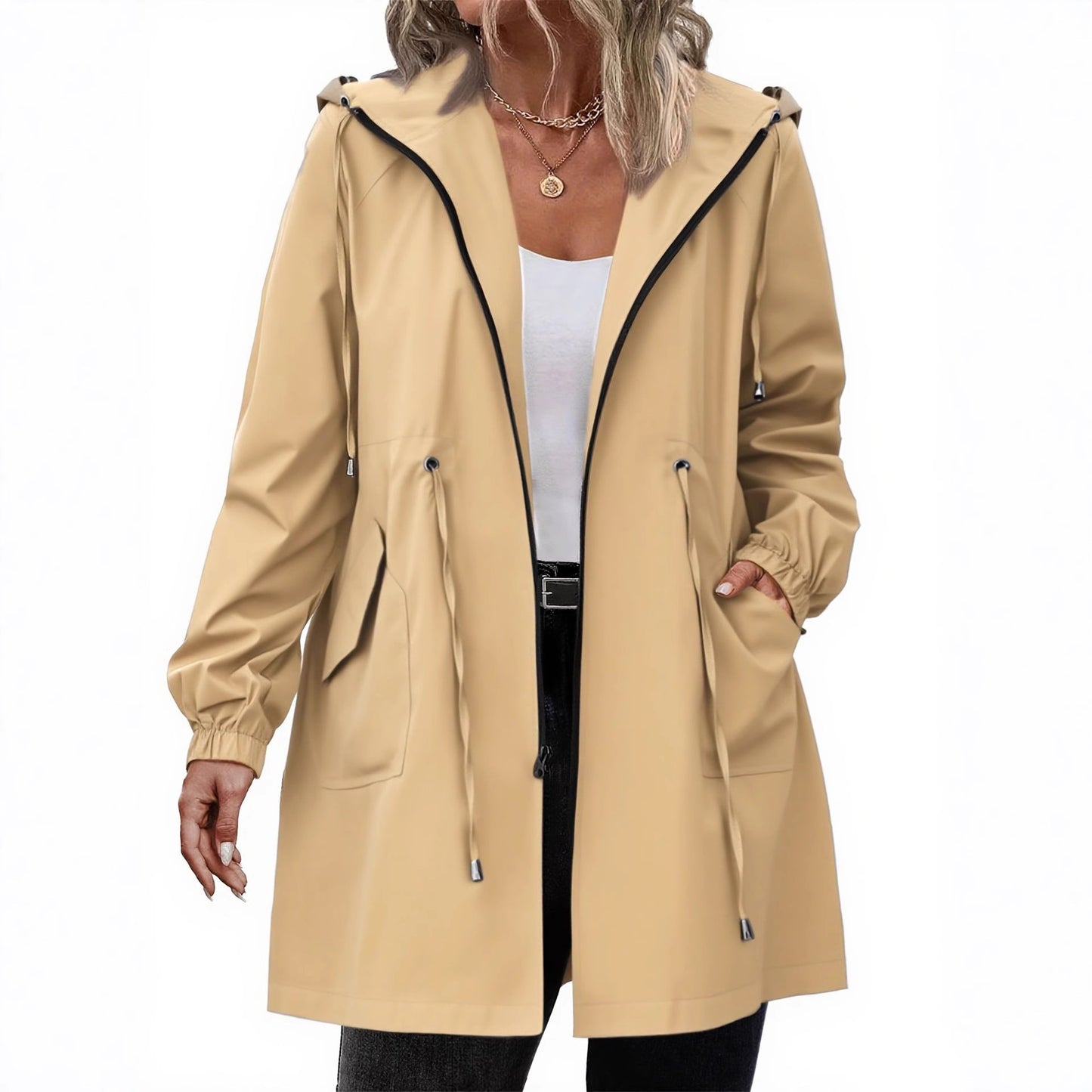 Plus-size Womens Outdoor Sportswear Lightweight Windbreaker