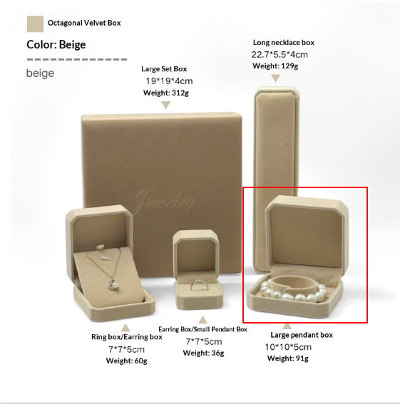 Necklace Gift Box With Rounded Corners Made Of Velvet Fabric