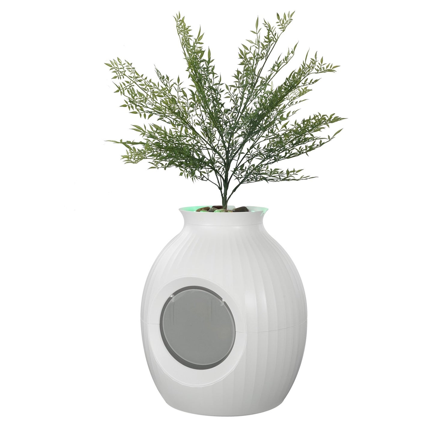 Plant Cat Litter Box, Smart Odor Control System, Hidden Cat Litter Box With 9.48 In Large Entrance, Lighting Decoration & Sturdy ABS Material, Fit For Living Room/Corner/Outdoor Pool/Patio