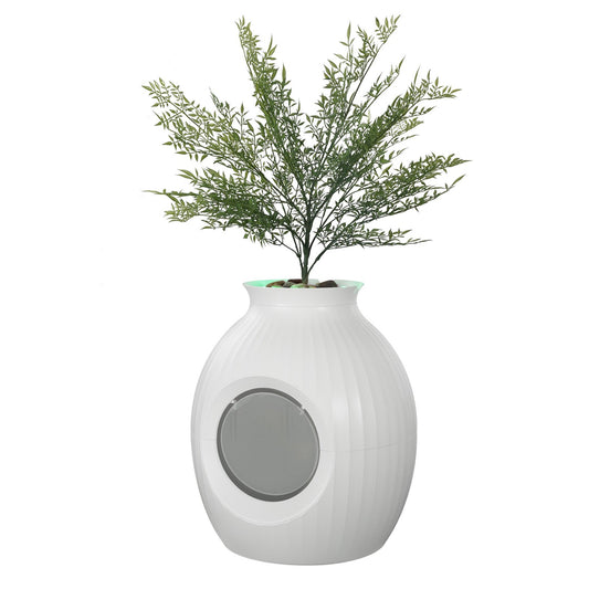Plant Cat Litter Box, Smart Odor Control System, Hidden Cat Litter Box With 9.48 In Large Entrance, Lighting Decoration & Sturdy ABS Material, Fit For Living Room/Corner/Outdoor Pool/Patio