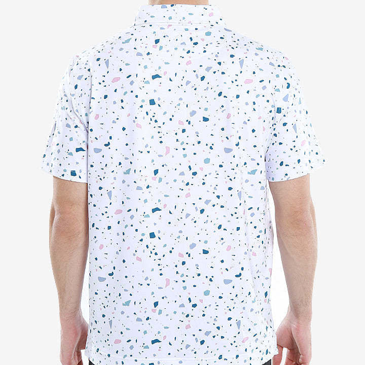 Men's Printed Golf Polo Shirt - Casual Short Sleeve Sports Top for Outdoor Activities