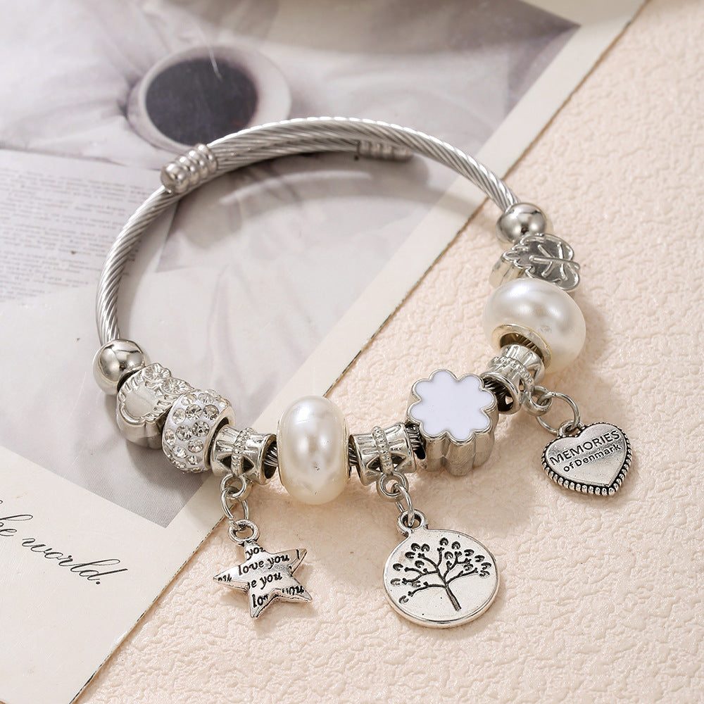 Panjia Fashion Best-Selling Titanium Steel Bracelet Versatile High-End Style Wristband Jewelry
