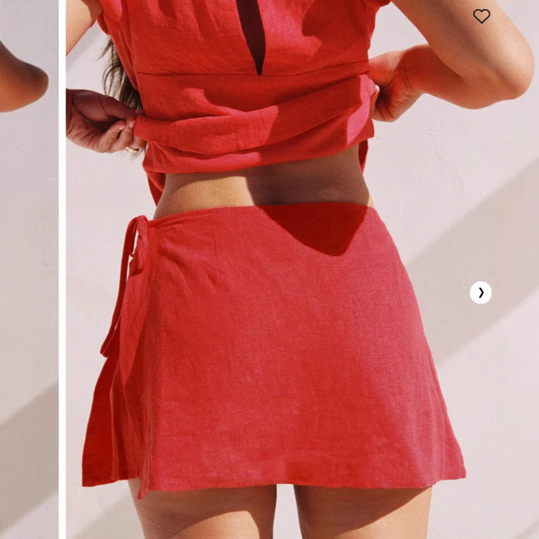 Short Skirt Women's Fitness Tennis Culottes Suit