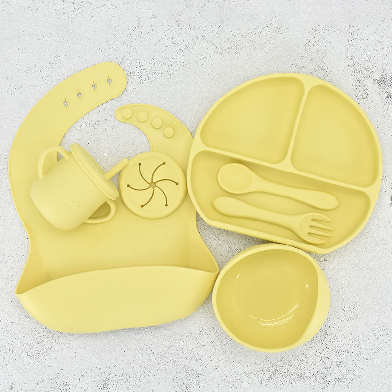 Food Grade Silicone Feeding Cutlery Set Children's Dinner Plate