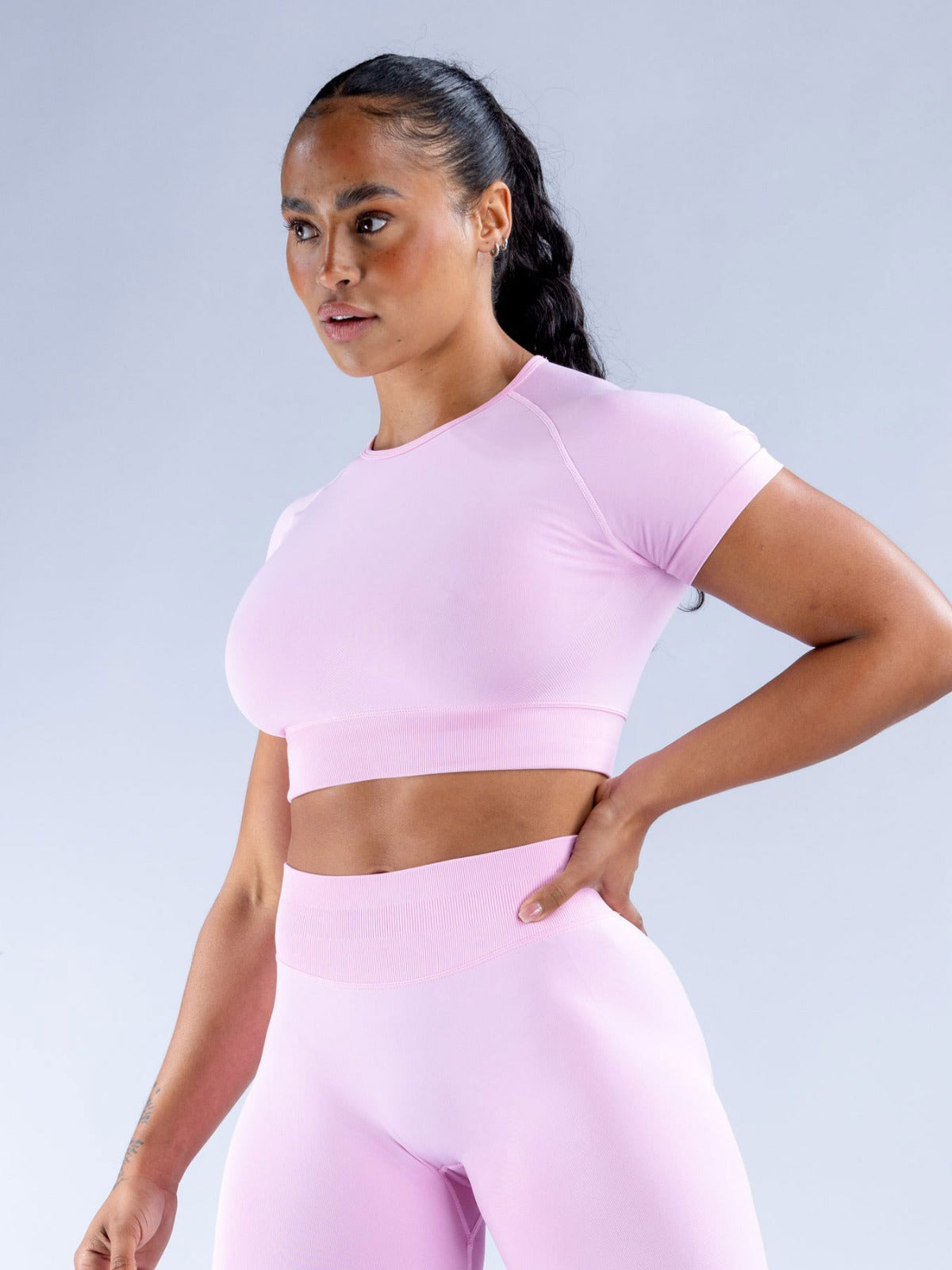 Nylon Fabric High Wicking Fitness Short Sleeve