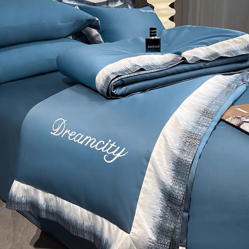 Tencel Summer Cooling Ice Silk Summer Quilt Airable Cover Four-piece Set