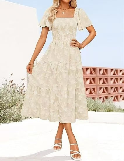 Best-selling Solid-color Off-shoulder High-waist Maxi Dress For Women