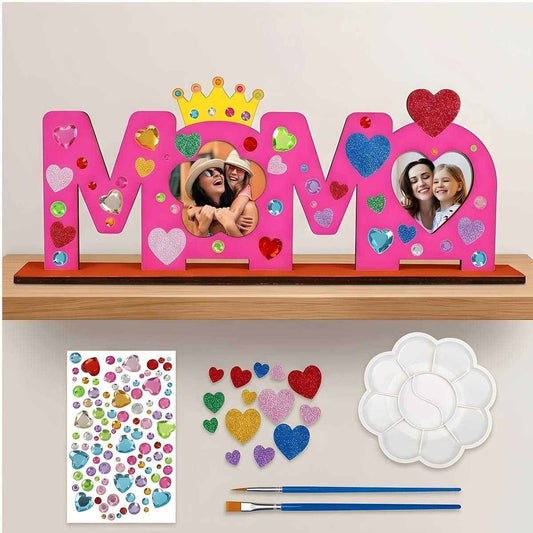 “MAMA” Wooden Sign With Stand, Decorative Gift For Mom With Photo Space, Table Decoration For Birthdays, Mother’s Day, And Family Occasions