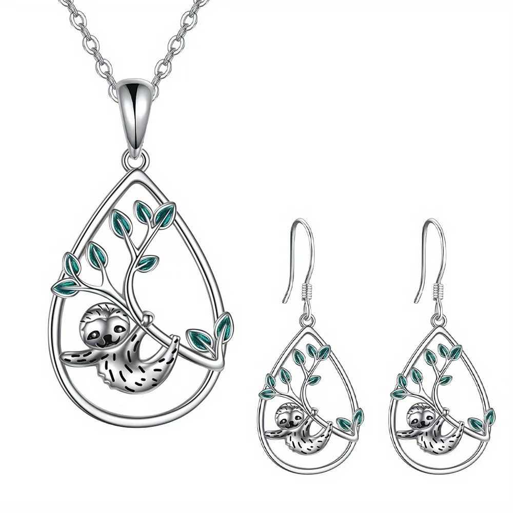 Cartoon Sloth Earring Pendant Accessories Necklace For Women