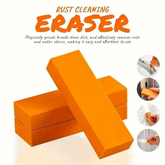 Stainless Steel Decontamination Scratch Eraser,Magical Rust Eraser Stainless Steel Stain Remover, Rubber Rust Cleaning Eraser For Kitchen, Bathroom, Household Orange Colour