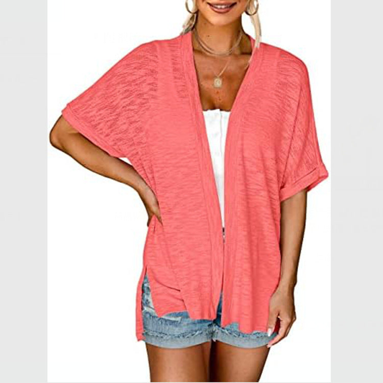 New Womens Casual Solid-color Tunic Blouse