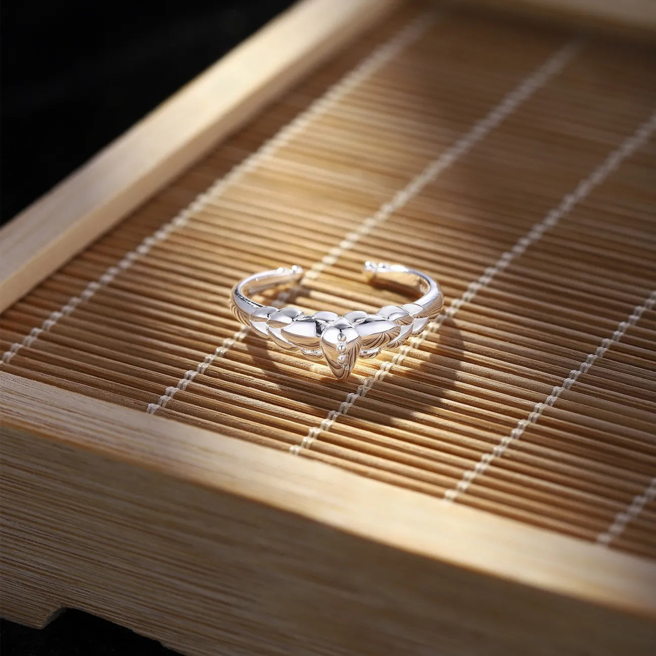 1pcs Wheat Spike Twisted Tiny Crystal Adjustable Open Ring, Minimalist Chinese Elegant Style, For Women Daily Travel Wear & Girlfriend Valentine Birthday Gifts