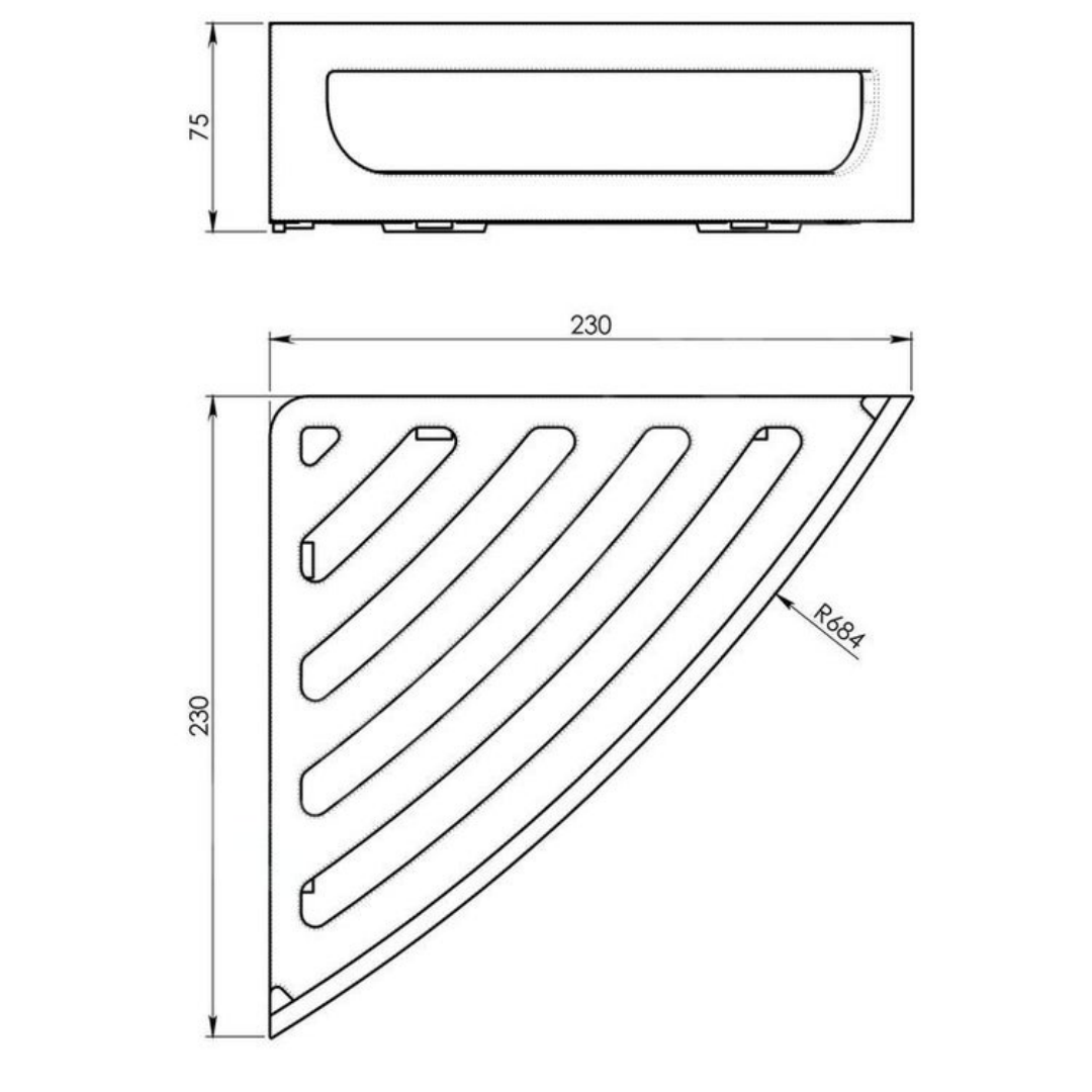 Sapho Gedy Smart - Corner Shelf, Chrome CP80