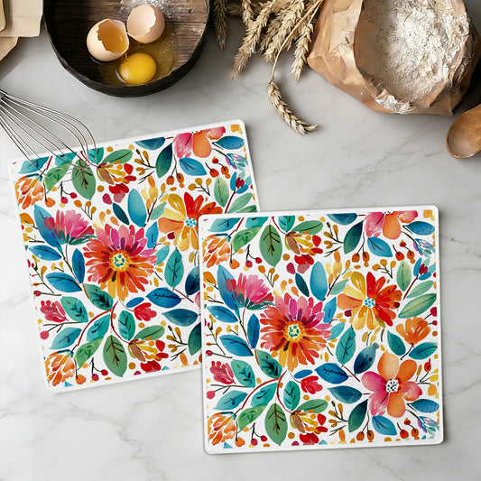 Printed Microfiber Kitchen Cleaning Cloth Small Square Towel